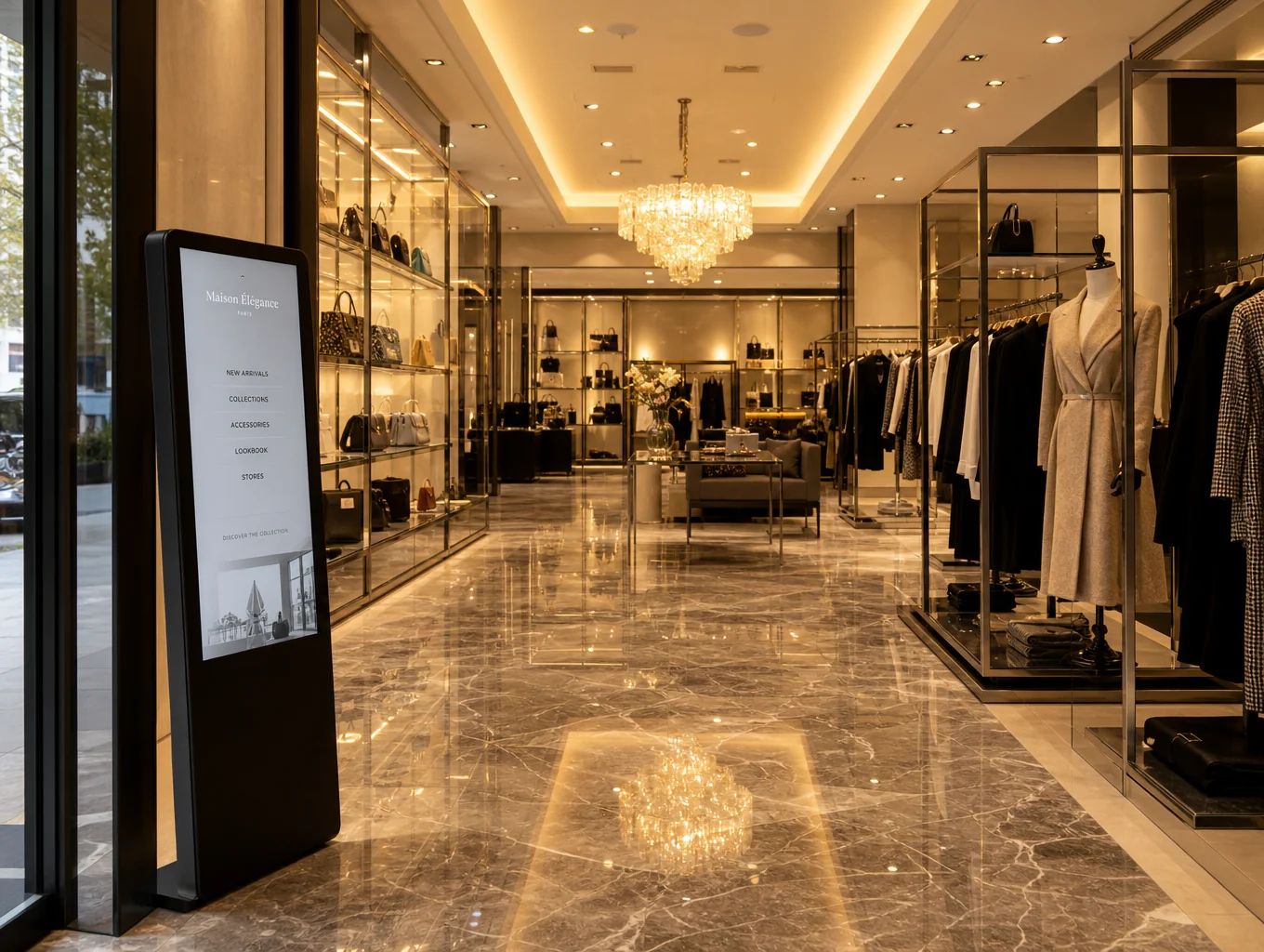 Verve Atelier luxury storefront rendered with high-contrast typography