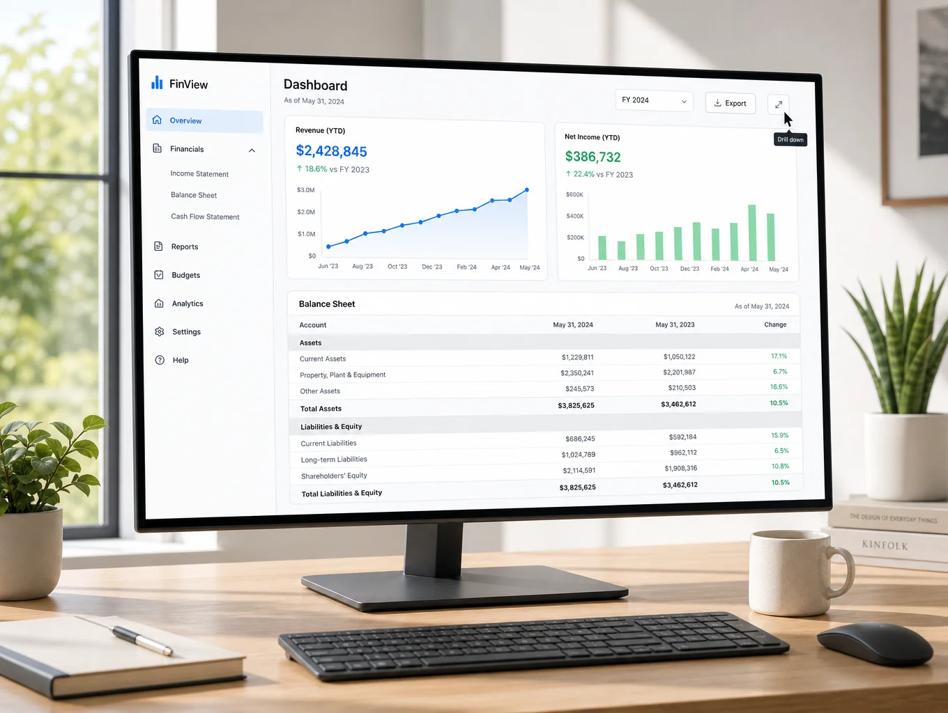 Aetheria wealth intelligence platform interface with clean analytics