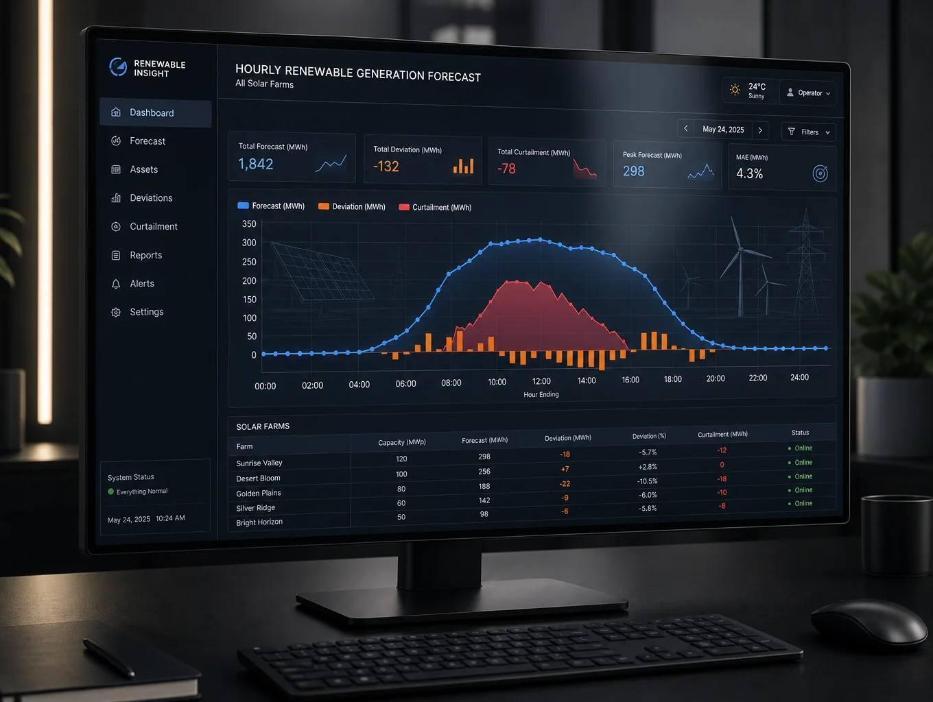 Solstice clean energy dashboard displaying real-time power analytics